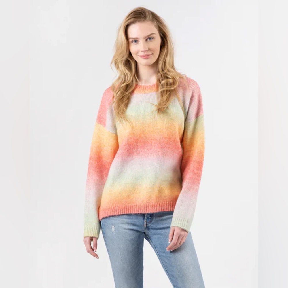 Lyla + Luxe Yara Rainbow Ombré Sweater - size XS